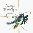 Kerstkaart klassiek kersttak met strik